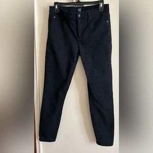 Gap 1969 Black Skinny Jeans
Women's Size 29 Tall Long Polka
Dot Stretch Denim